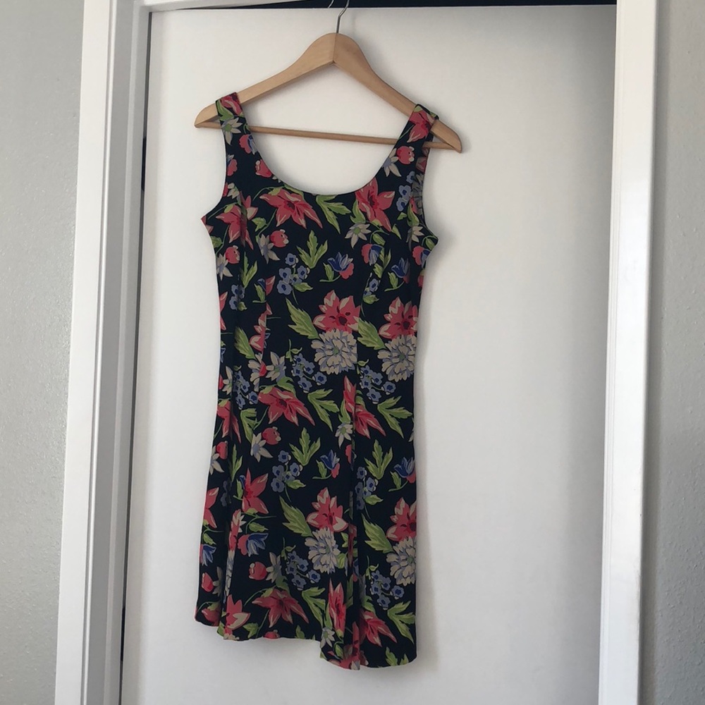Vintage 90s Betsey Johnson Floral Print Mini Dress